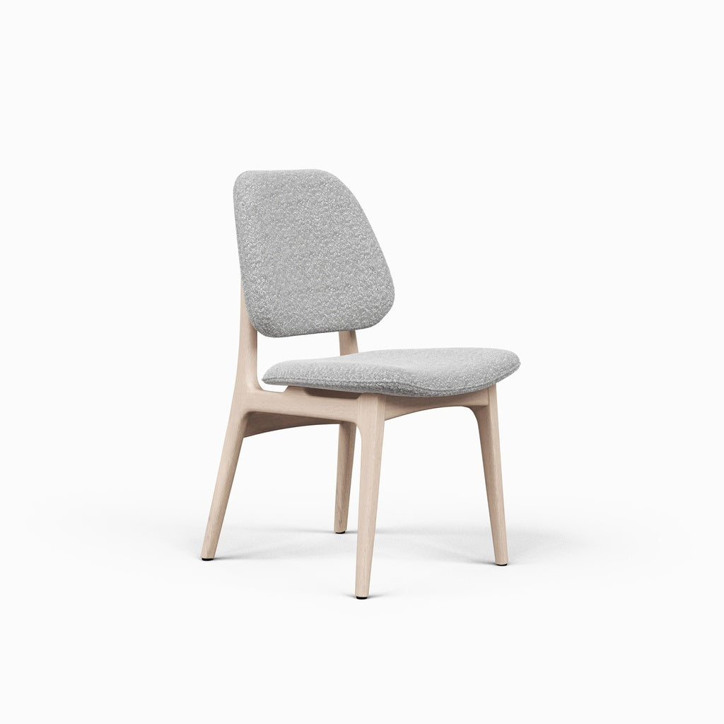 Modern Brazilian - Ariel - Side Chair - Bouclé Crafted Glaze Upholstery - Nevoa Frame