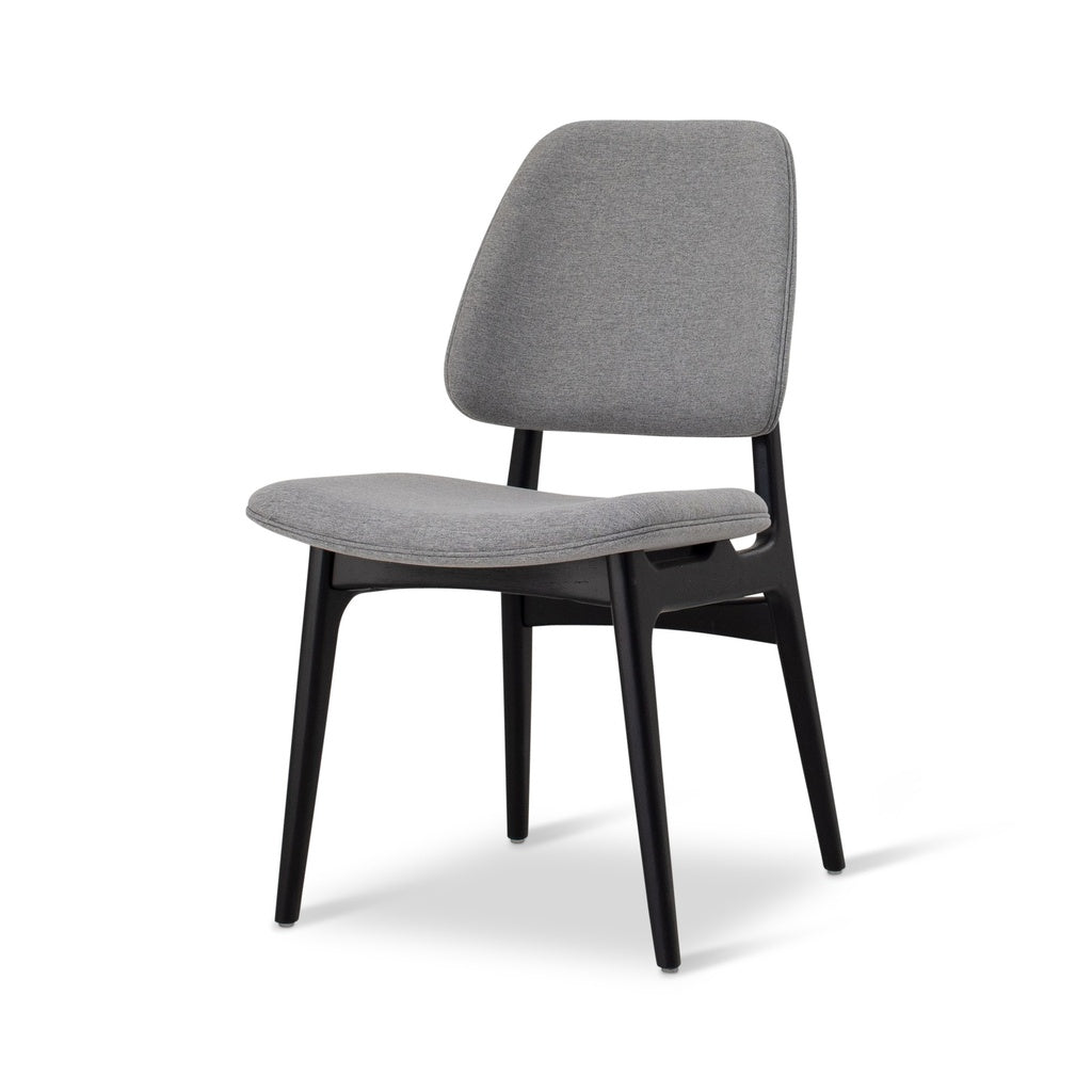 Modern Brazilian - Ariel - Side Chair - Essence Grey Upholstery - Ebano Frame