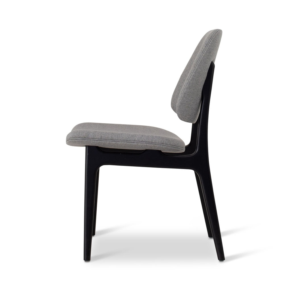 Modern Brazilian - Ariel - Side Chair - Essence Grey Upholstery - Ebano Frame