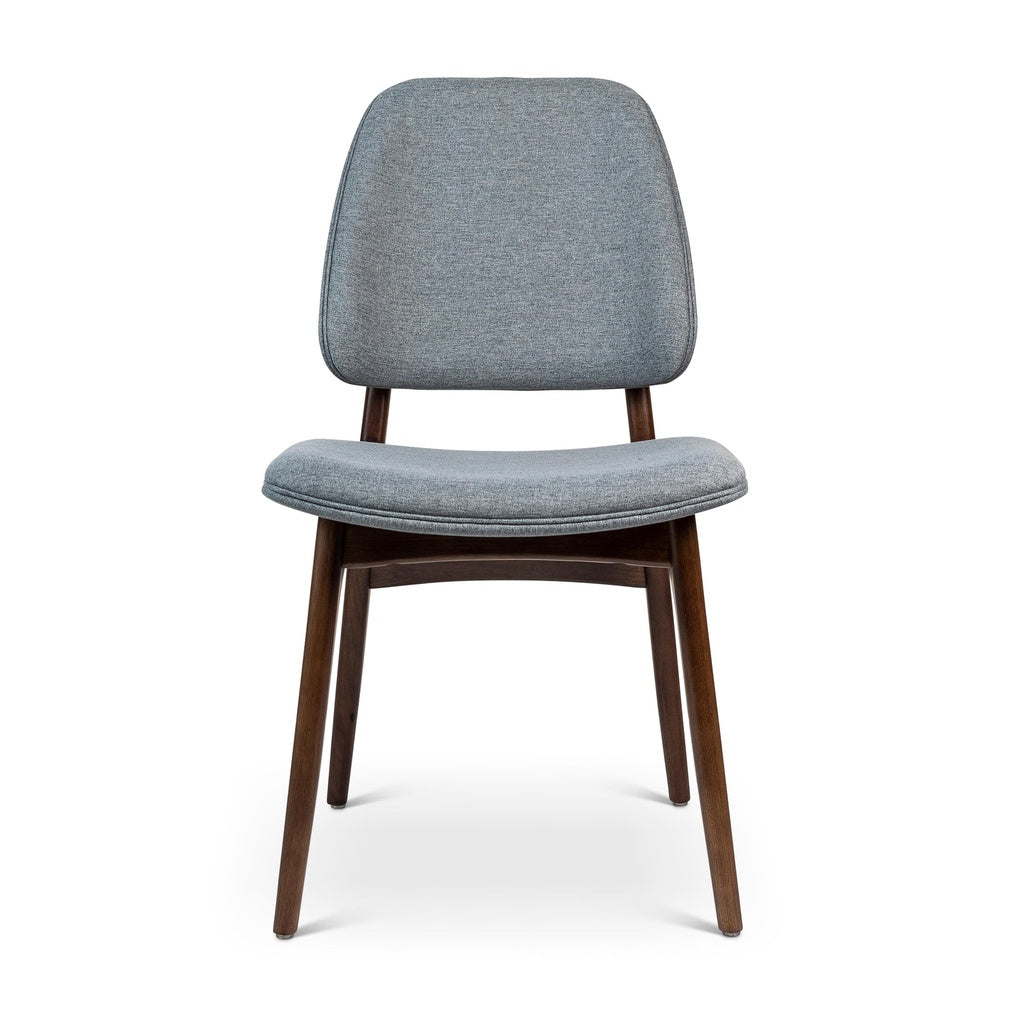 Modern Brazilian - Ariel - Side Chair - Essence Grey Upholstery - Nogal Frame