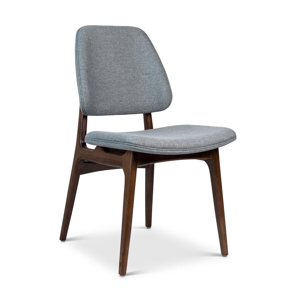 Modern Brazilian - Ariel - Side Chair - Essence Grey Upholstery - Nogal Frame
