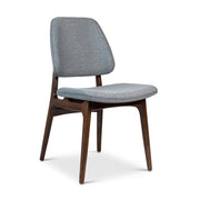 Modern Brazilian - Ariel - Side Chair - Essence Grey Upholstery - Nogal Frame