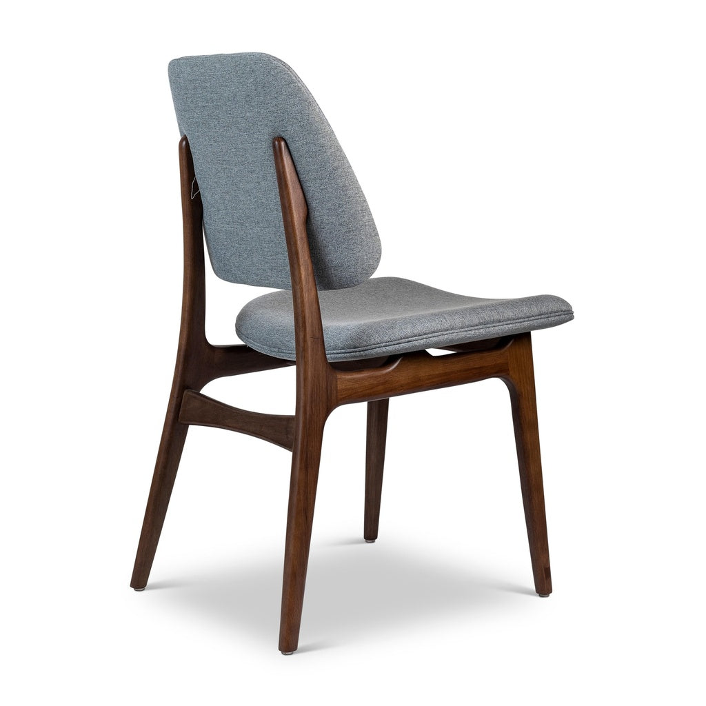Modern Brazilian - Ariel - Side Chair - Essence Grey Upholstery - Nogal Frame