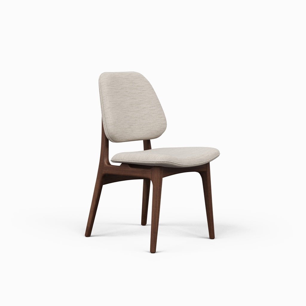 Modern Brazilian - Ariel - Side Chair - Medley Ivory Upholstery - Nogal Frame