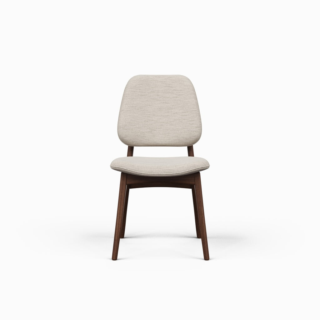 Modern Brazilian - Ariel - Side Chair - Medley Ivory Upholstery - Nogal Frame