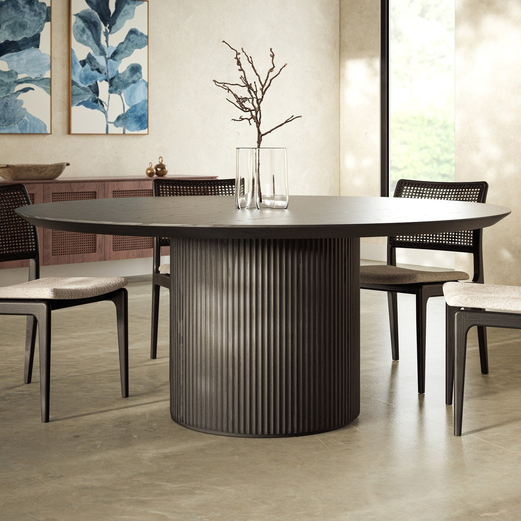 Modern Brazilian - Atenas - Round Dining Table - Ebano Frame