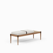 Modern Brazilian - Bello Bench - Noodles Natural Upholstery - Nozes, Natural Frame