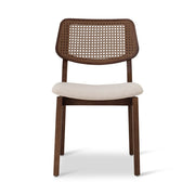 Modern Brazilian - Beth - Cane Side Chair - Medley Ivory Seat - Nogal Frame - Nogal Cane Webbing