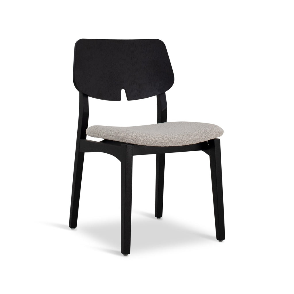 Modern Brazilian - Beth - Side Chair - Bouclé Crafted Glaze Seat - Ebano Frame