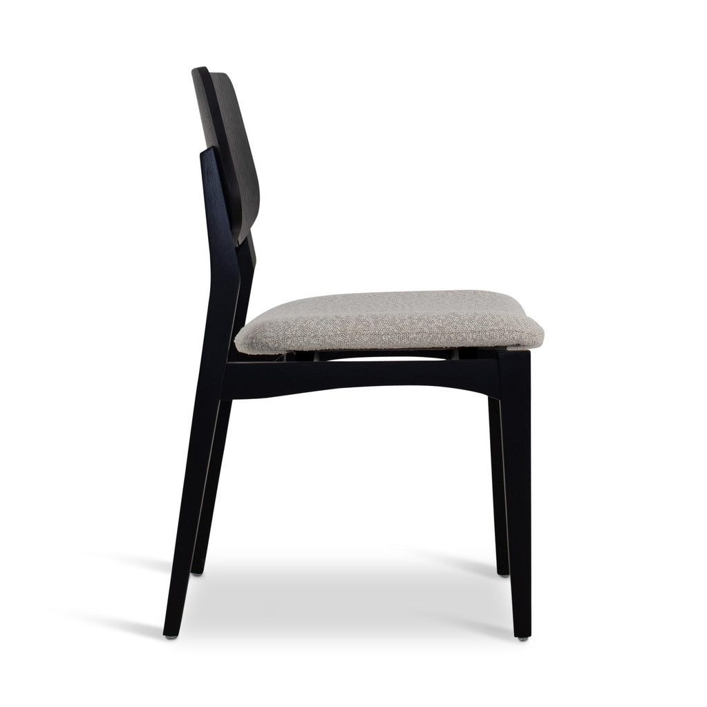 Modern Brazilian - Beth - Side Chair - Bouclé Crafted Glaze Seat - Ebano Frame