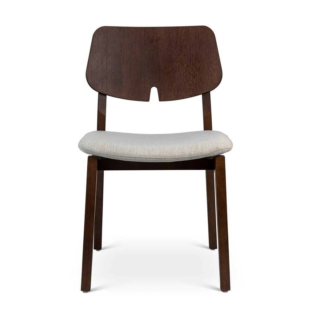 Modern Brazilian - Beth - Side Chair - Medley Ivory Seat - Nogal Frame