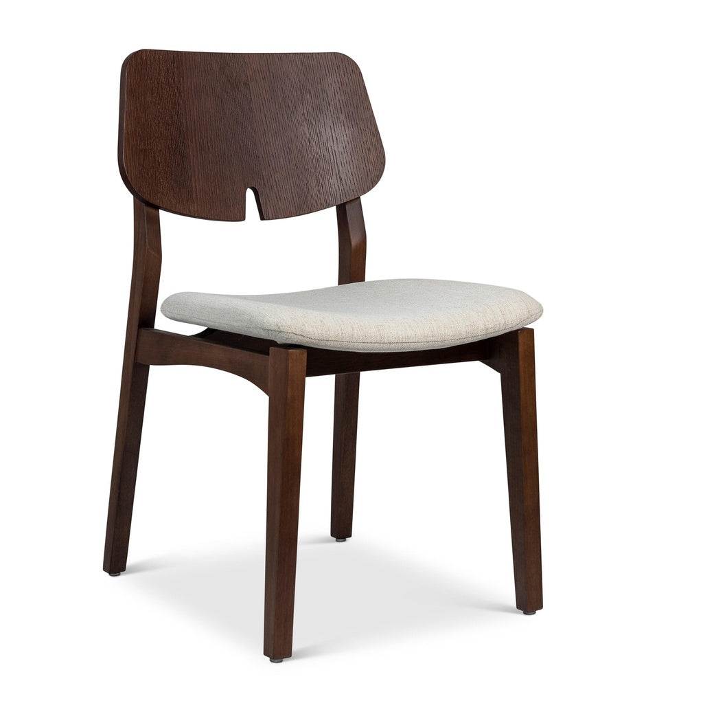 Modern Brazilian - Beth - Side Chair - Medley Ivory Seat - Nogal Frame