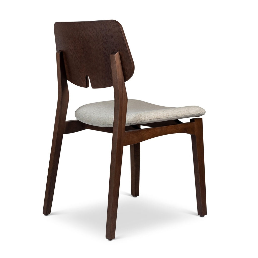 Modern Brazilian - Beth - Side Chair - Medley Ivory Seat - Nogal Frame