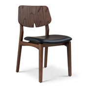 Modern Brazilian - Beth - Side Chair - Shimmy Black Seat - Nogal Frame