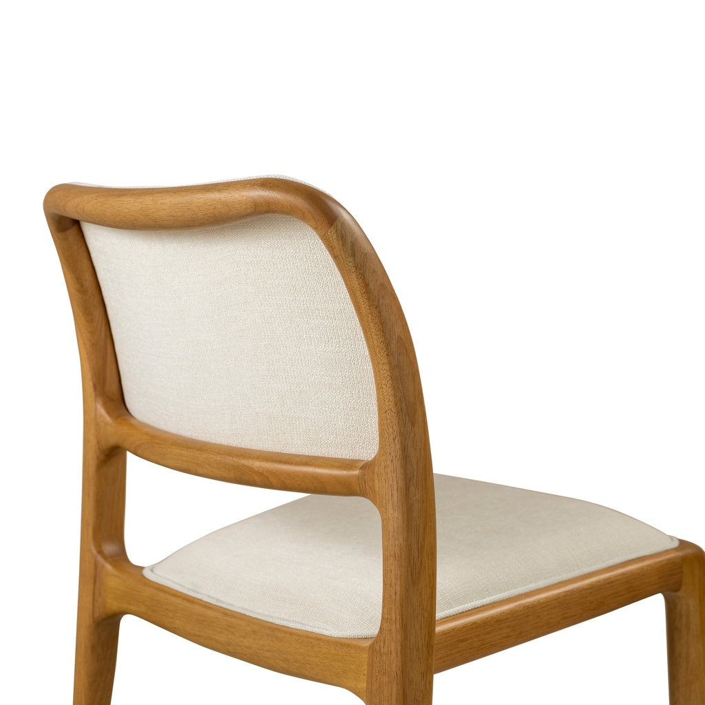 Modern Brazilian - Chloe - Side Chair - Fontana Natural Seat - Damasco Frame