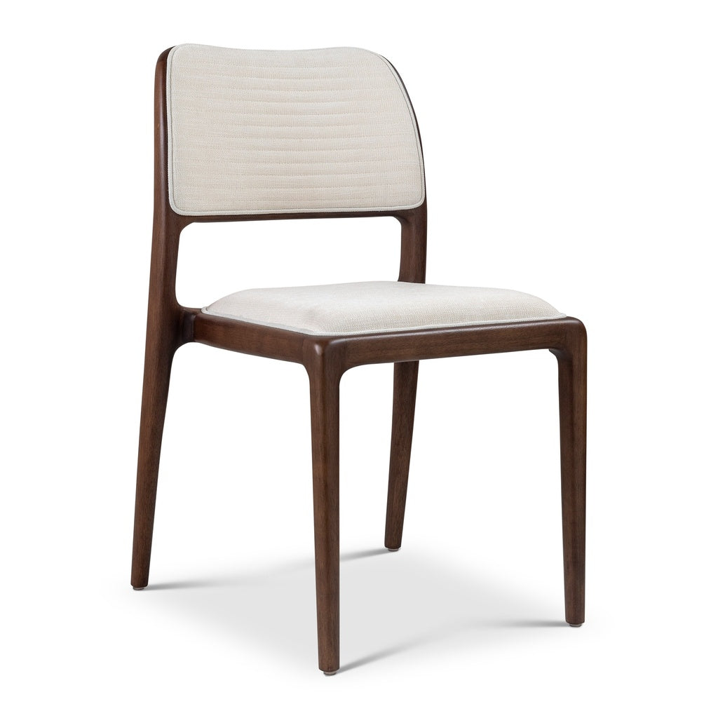 Modern Brazilian - Chloe - Side Chair - Fontana Natural Seat - Nogal Frame