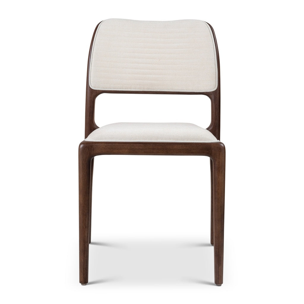Modern Brazilian - Chloe - Side Chair - Fontana Natural Seat - Nogal Frame