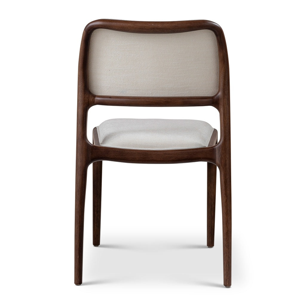 Modern Brazilian - Chloe - Side Chair - Fontana Natural Seat - Nogal Frame