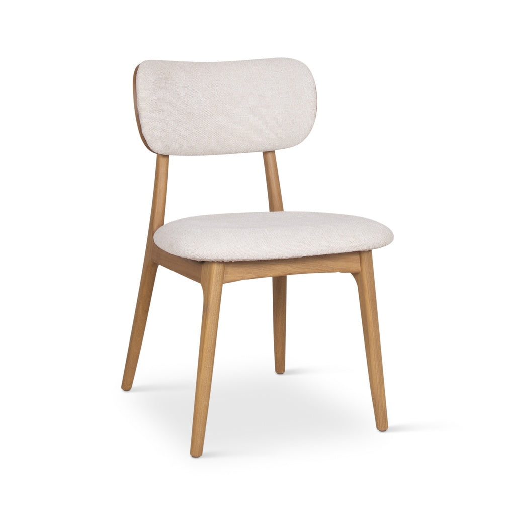 Modern Brazilian - Claudia Side Chair - Set of 2 - Harvest Natural Upholstery - Damasco Frame