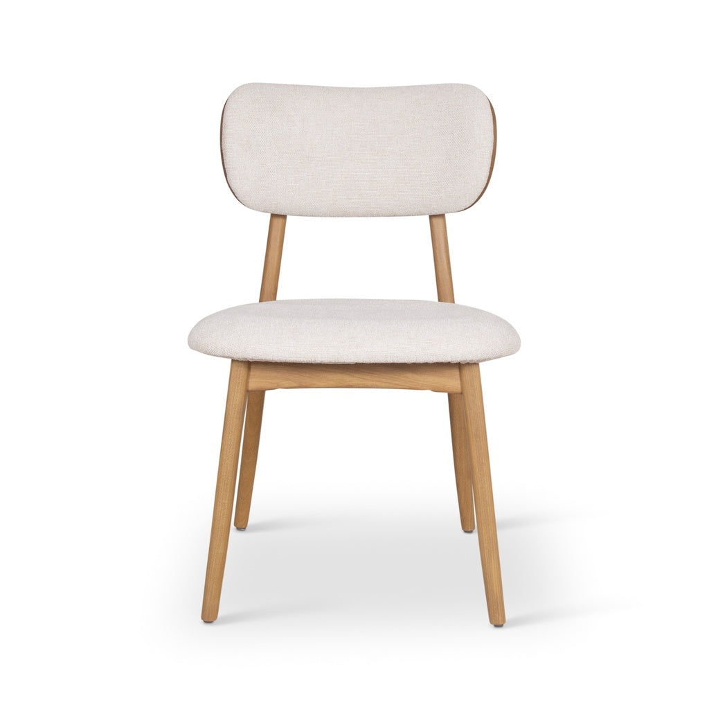 Modern Brazilian - Claudia Side Chair - Set of 2 - Harvest Natural Upholstery - Damasco Frame