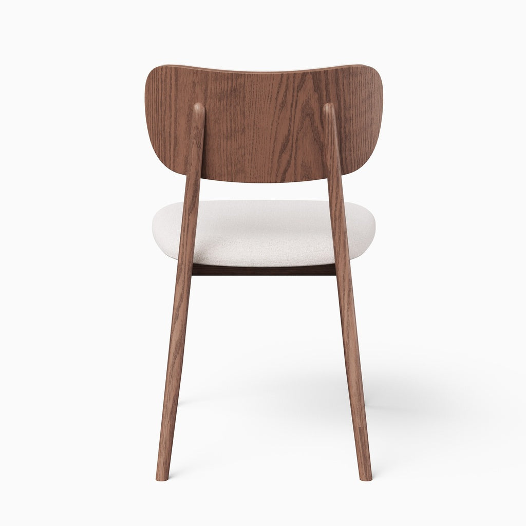 Modern Brazilian - Claudia Side Chair - Set of 2 - Harvest Natural Upholstery - Nogal Frame