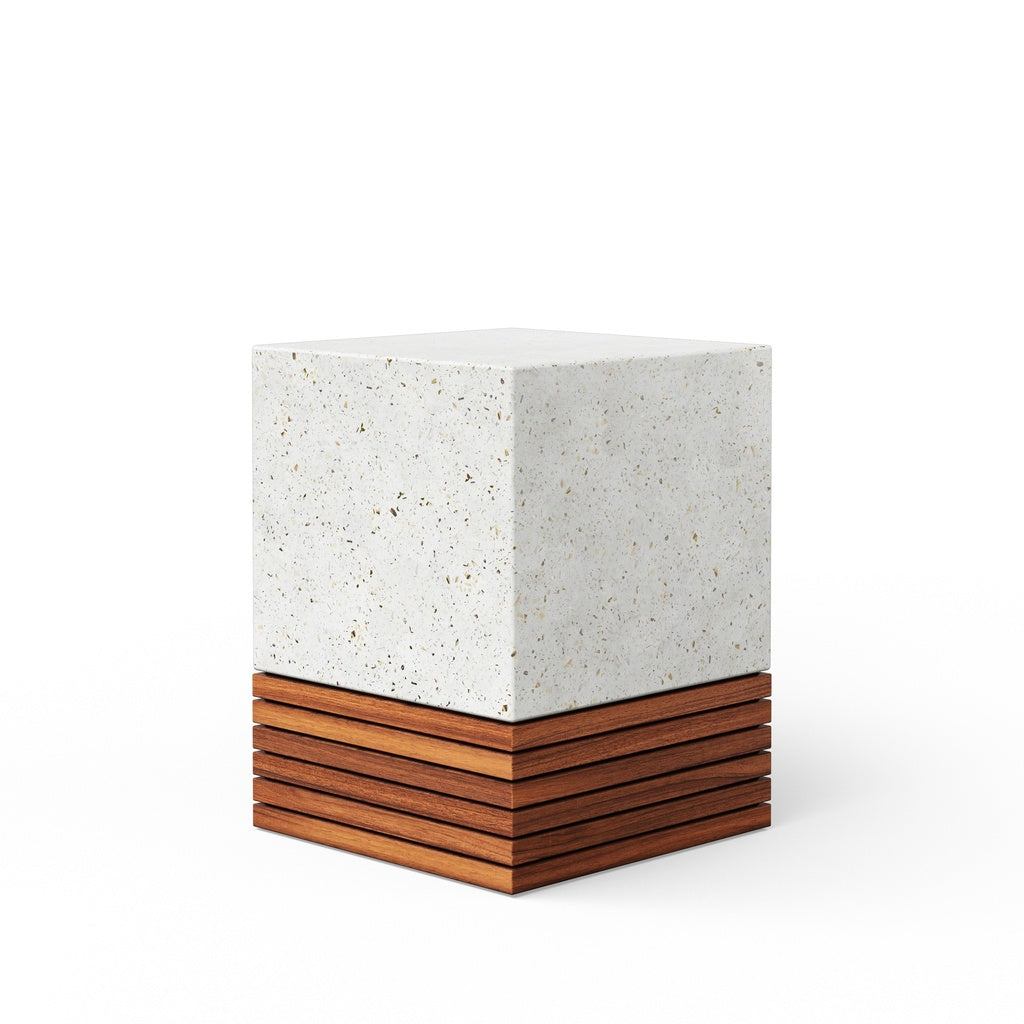 Mixx - Stecca Corto Stool - Ivory Terrazzo