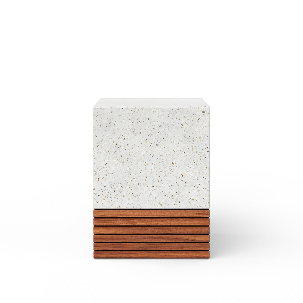 Mixx - Stecca Corto Stool - Ivory Terrazzo