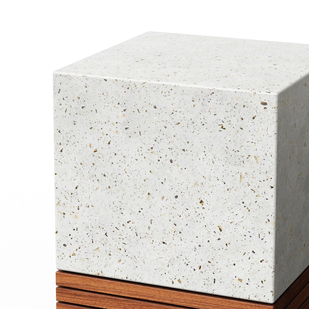 Mixx - Stecca Corto Stool - Ivory Terrazzo