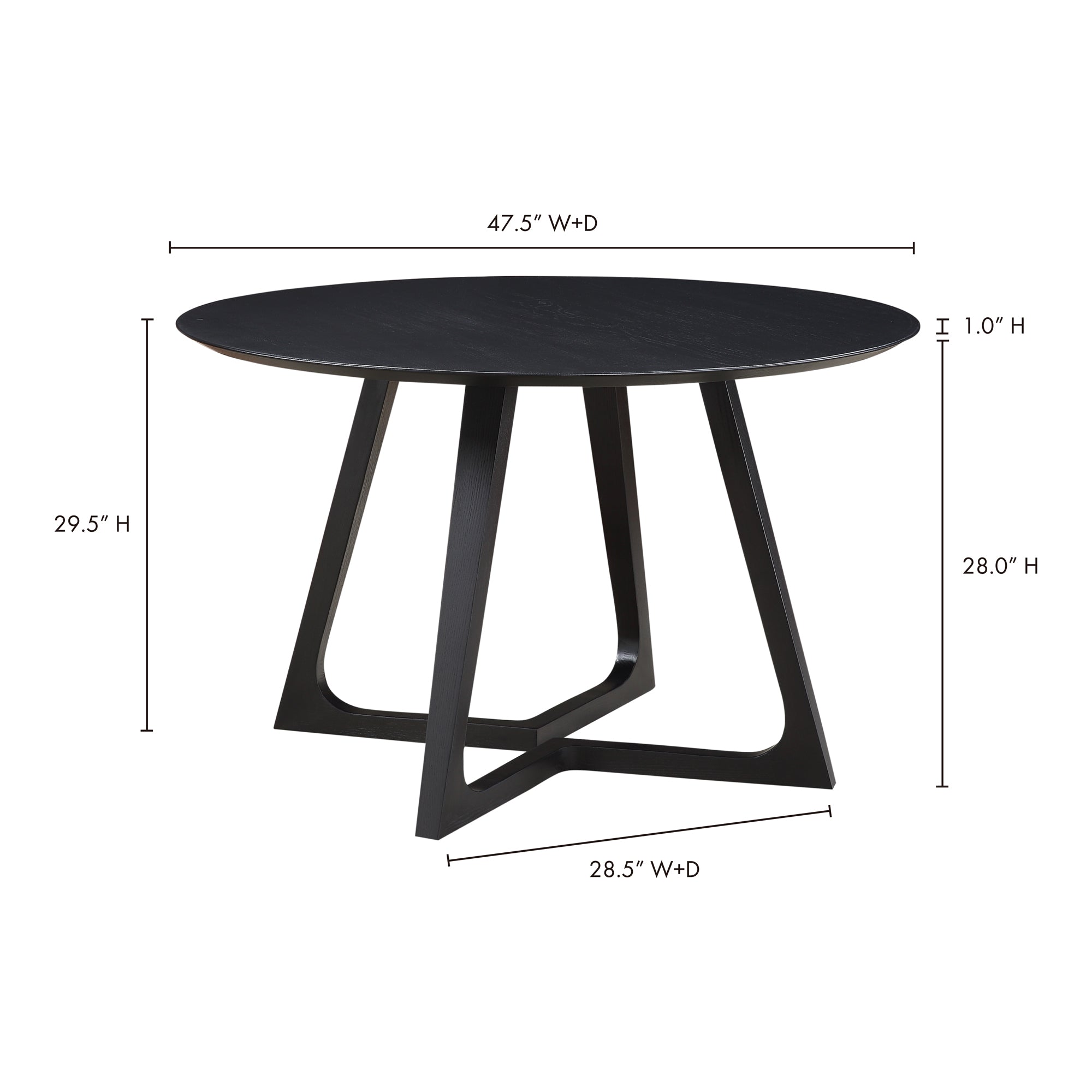 Godenza Round Dining Table Black