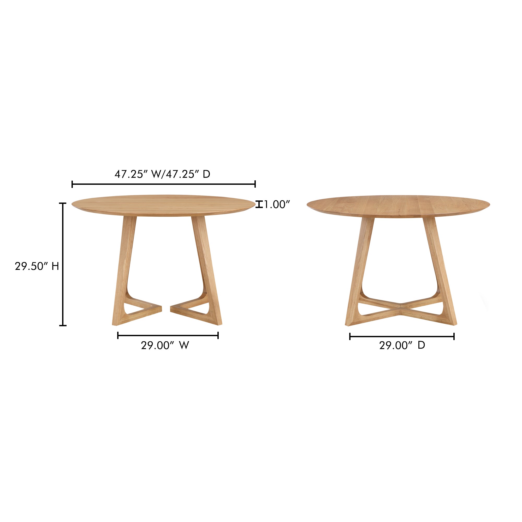 Godenza Round Dining Table Natural Oak