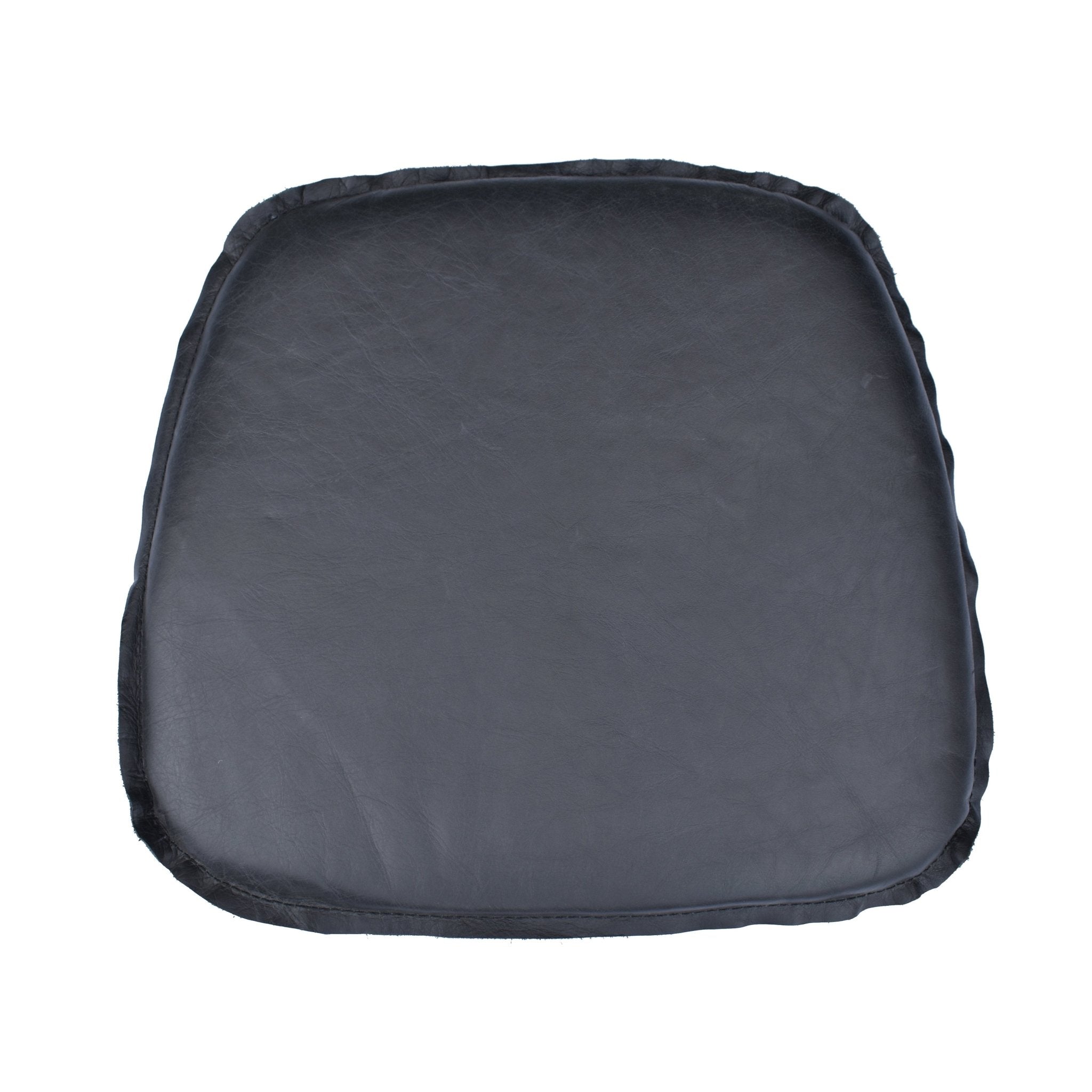 Metal Crossback Leather Cushion Seat - Antique Black - Central Designs