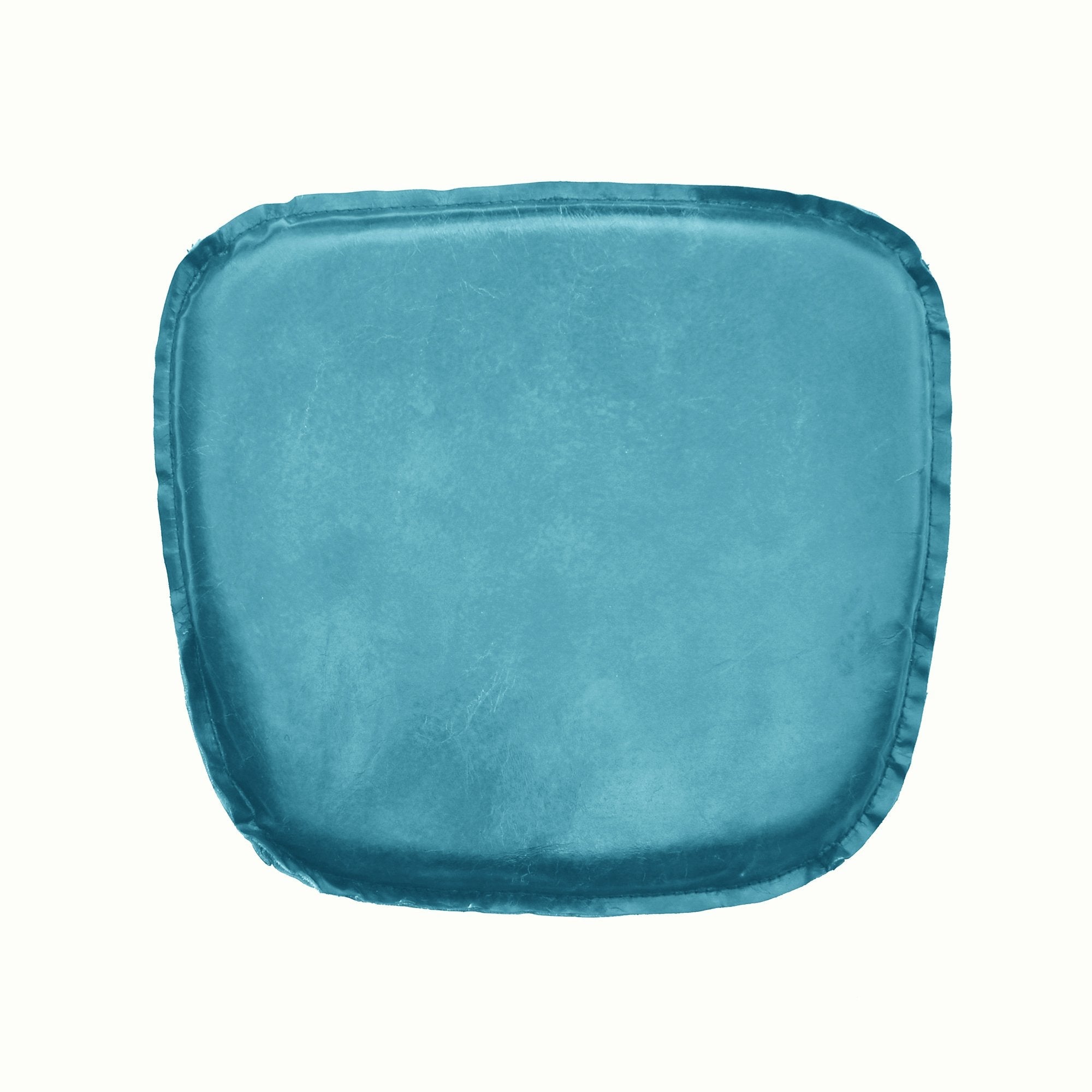 Metal Crossback Leather Cushion Seat - Peacock Blue