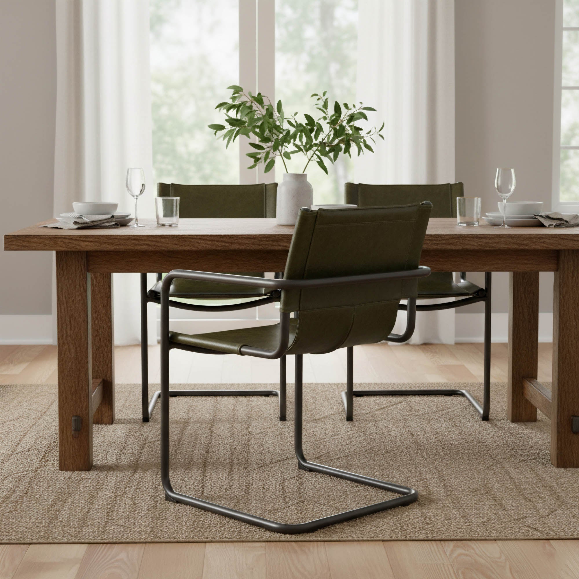 Billy Arm Dining Chair - Matcha - Central Designs