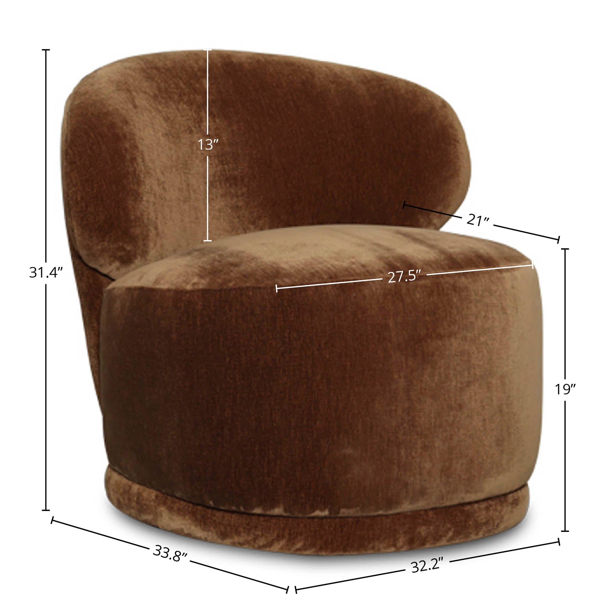 Rollo Club Chair - Distressed Velvet Bronze - Central Designs