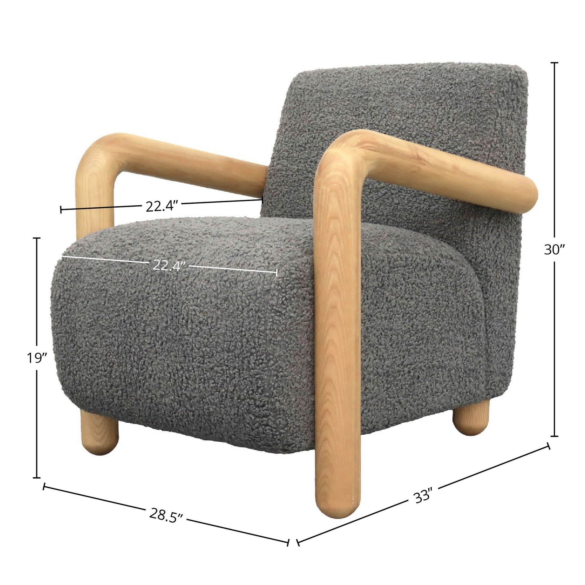 Alaska Club Chair - Storm Grey - Central Designs