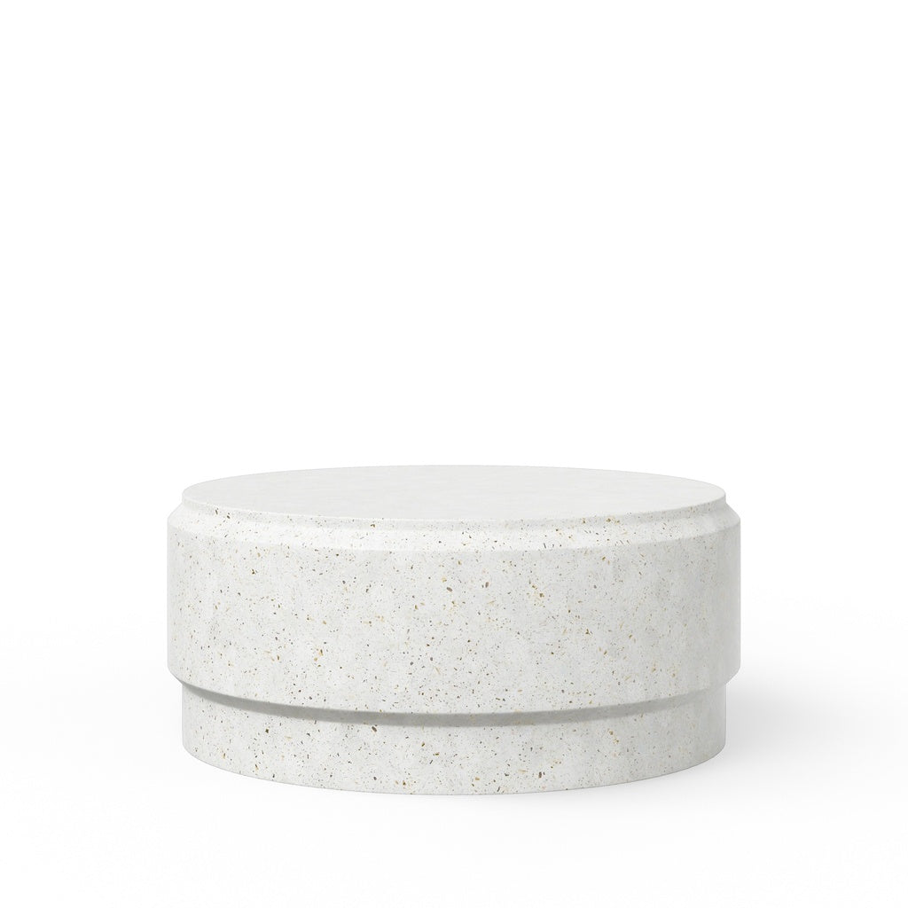 Mixx - Barrel 39" Coffee Table - Ivory Terrazzo