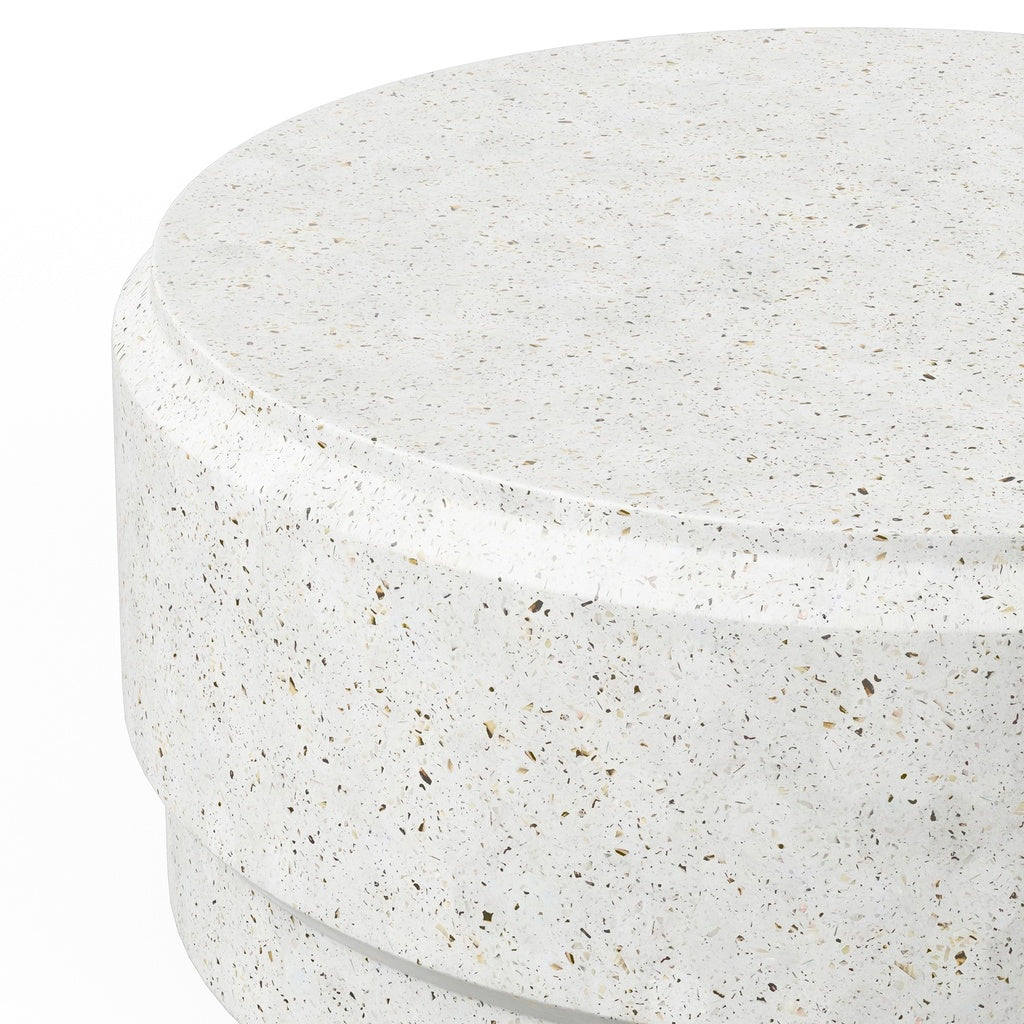 Mixx - Barrel 39" Coffee Table - Ivory Terrazzo