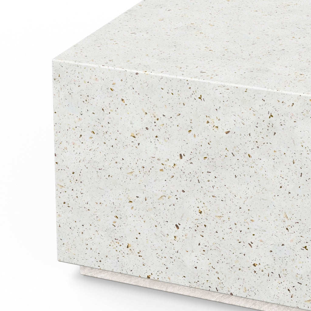 Mixx - Bloc Rectangular Coffee Table - Ivory Terrazzo