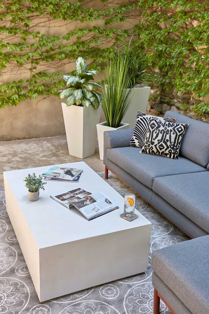 Mixx - Bloc Rectangular Coffee Table - Ivory Terrazzo