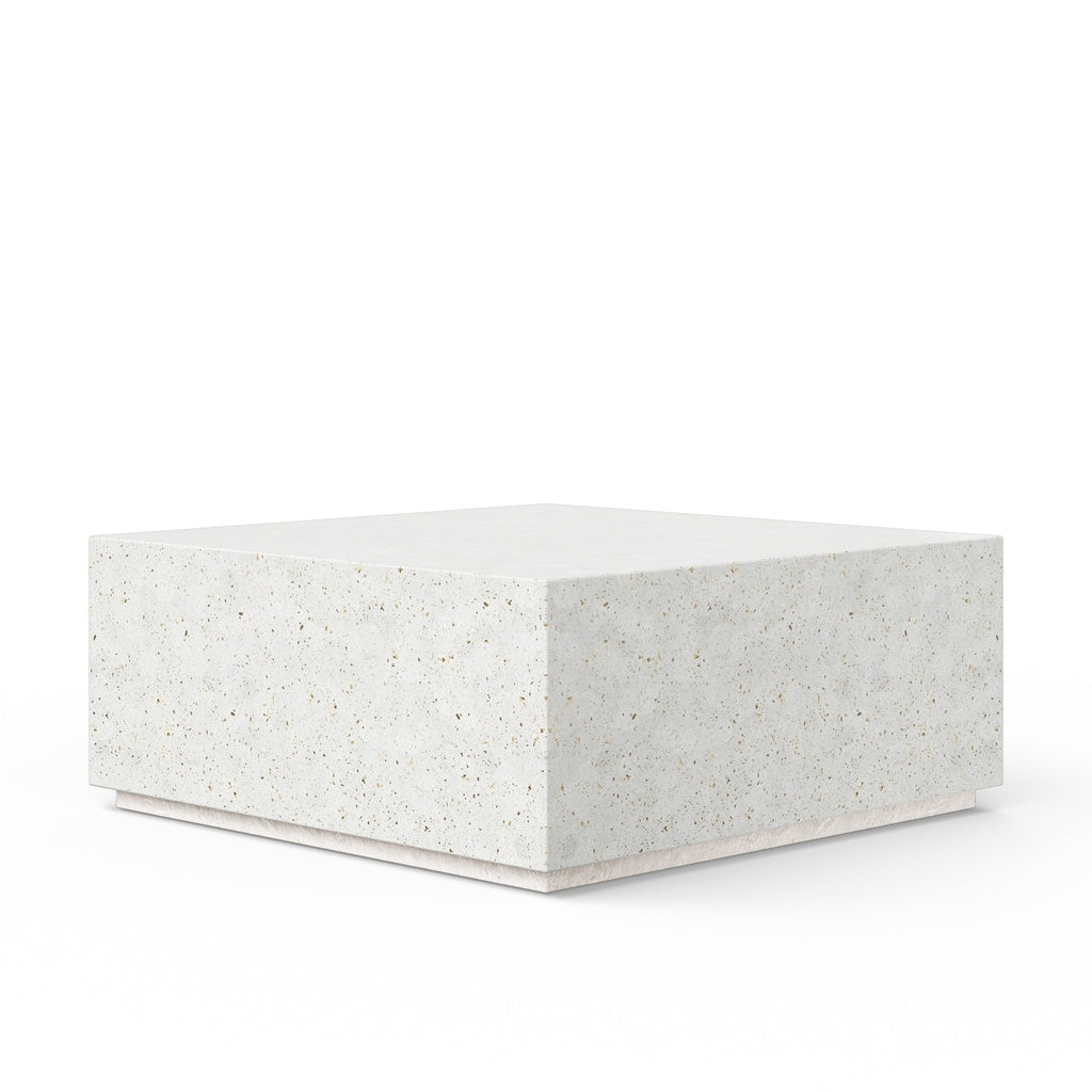 Mixx - Bloc Square Coffee Table - 39.5" - Ivory Terrazzo