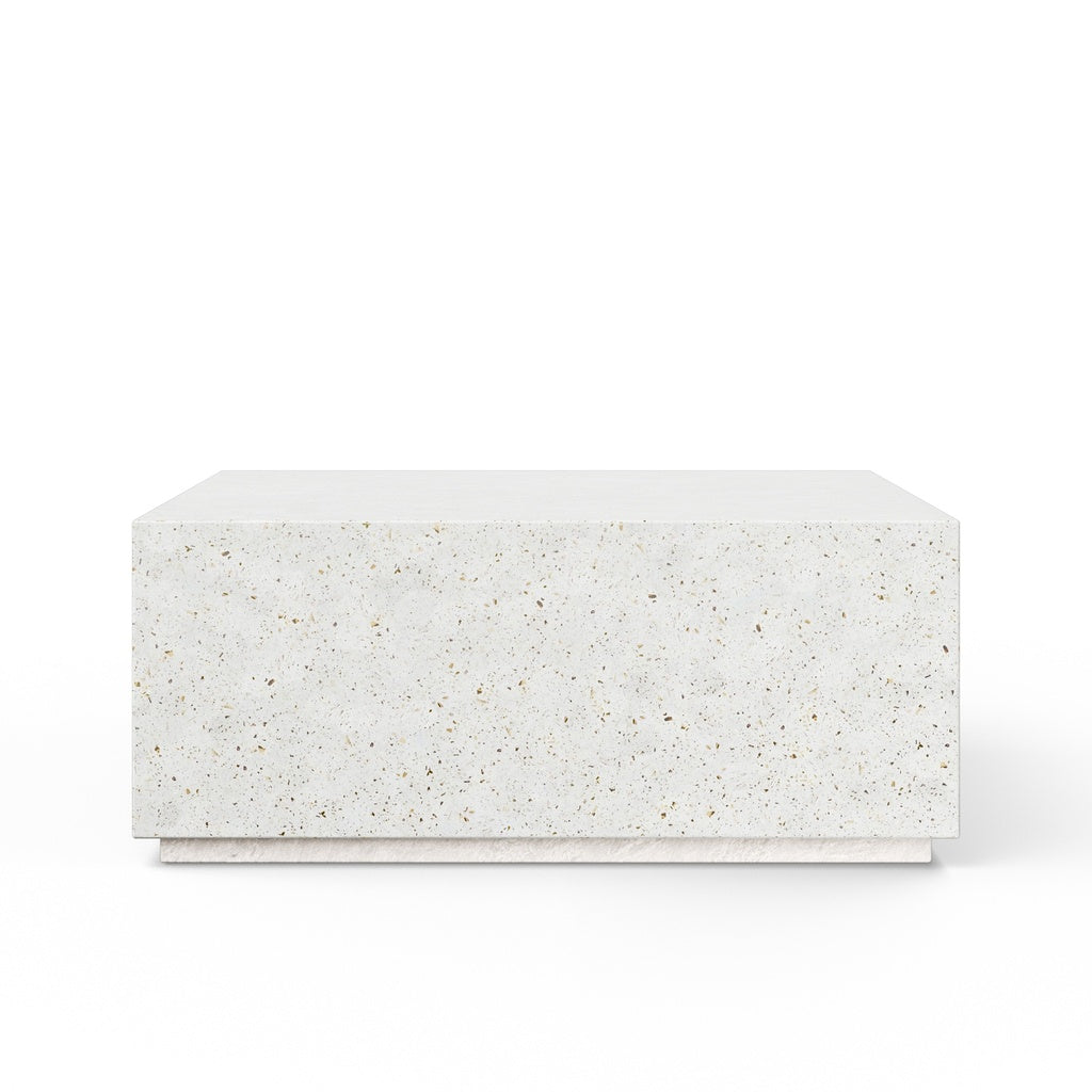 Mixx - Bloc Square Coffee Table - 39.5" - Ivory Terrazzo