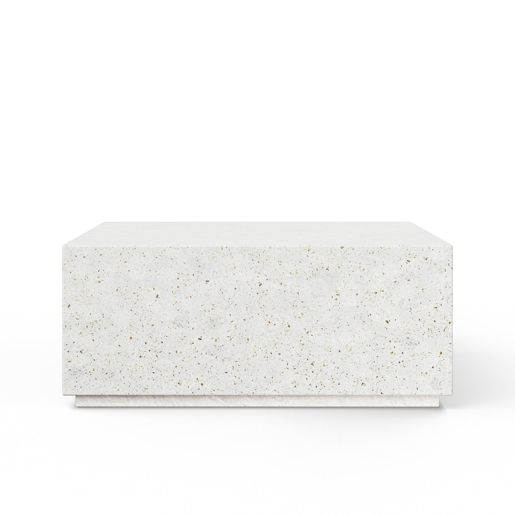Mixx - Bloc Square Coffee Table - 39.5" - Ivory Terrazzo
