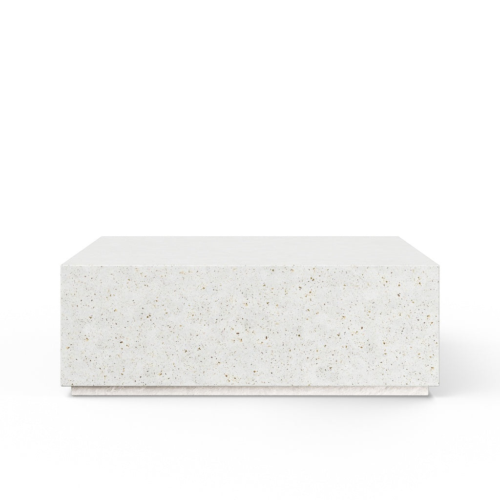 Mixx - Bloc Square Coffee Table - 47.25" - Ivory Terrazzo