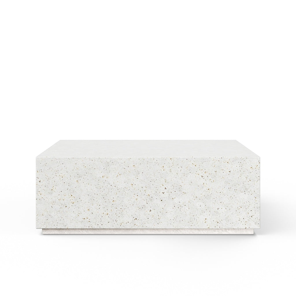 Mixx - Bloc Square Coffee Table - 47.25" - Ivory Terrazzo