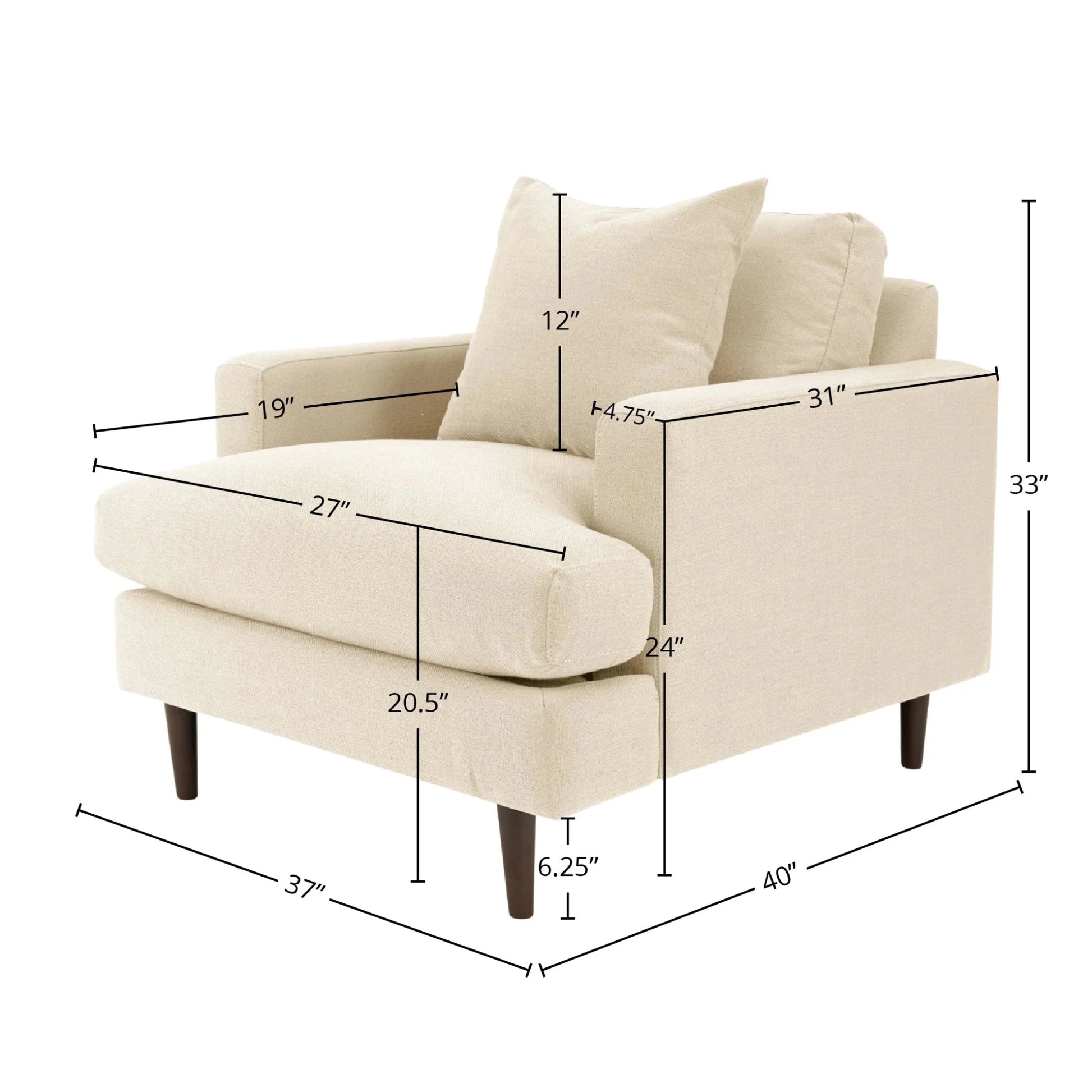 Custom Martha Club Chair Frame - Central Designs