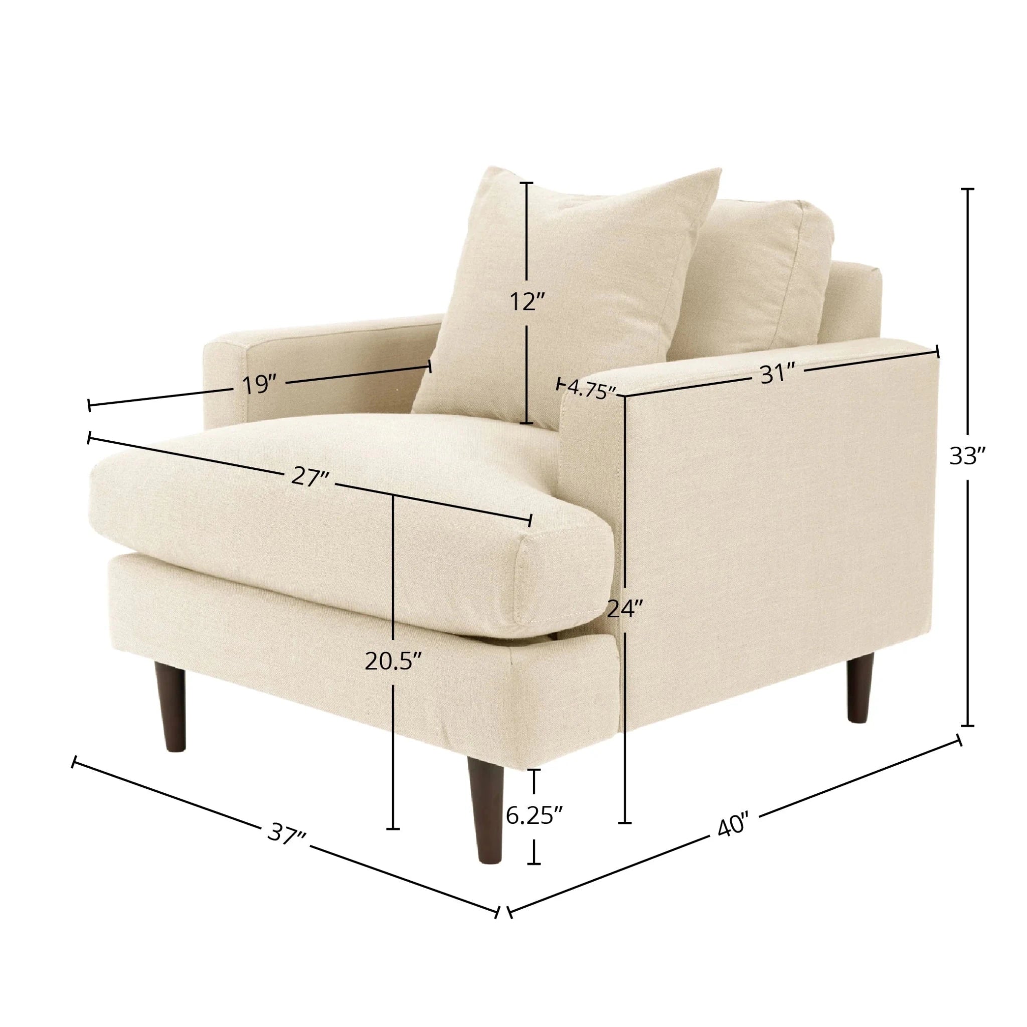 Custom Martha Club Chair Frame - Central Designs