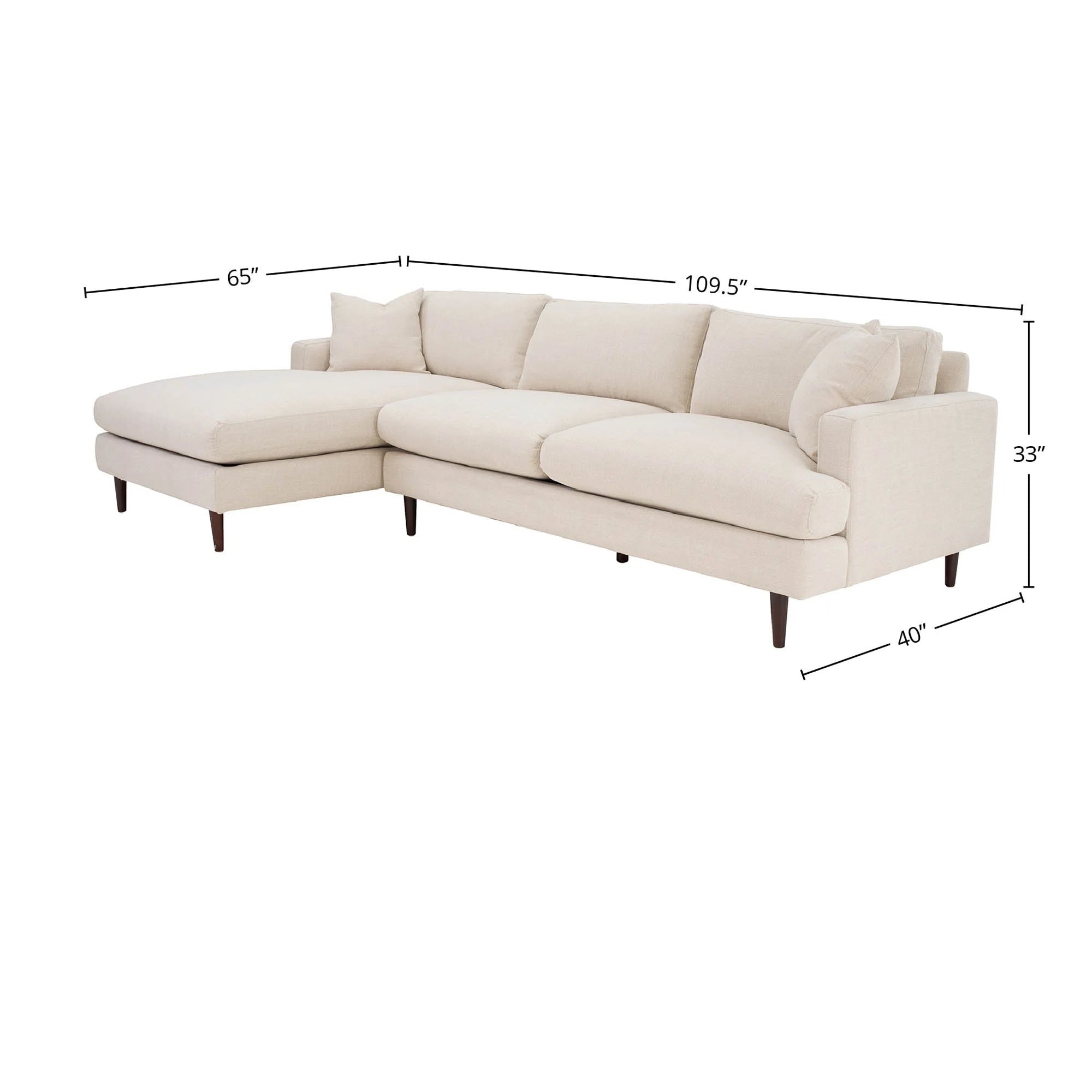 Custom Martha Left Sectional Sofa Frame - Central Designs