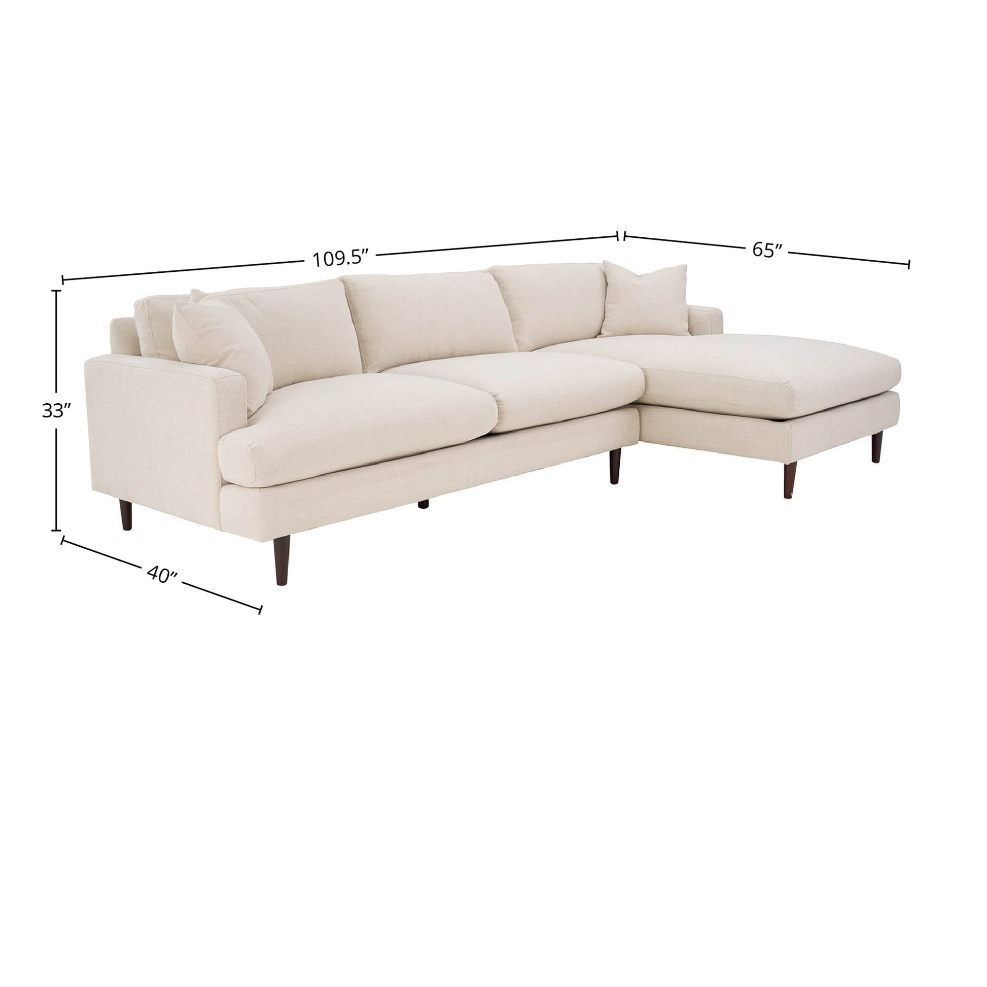 Custom Martha Right Sectional Sofa Frame - Central Designs