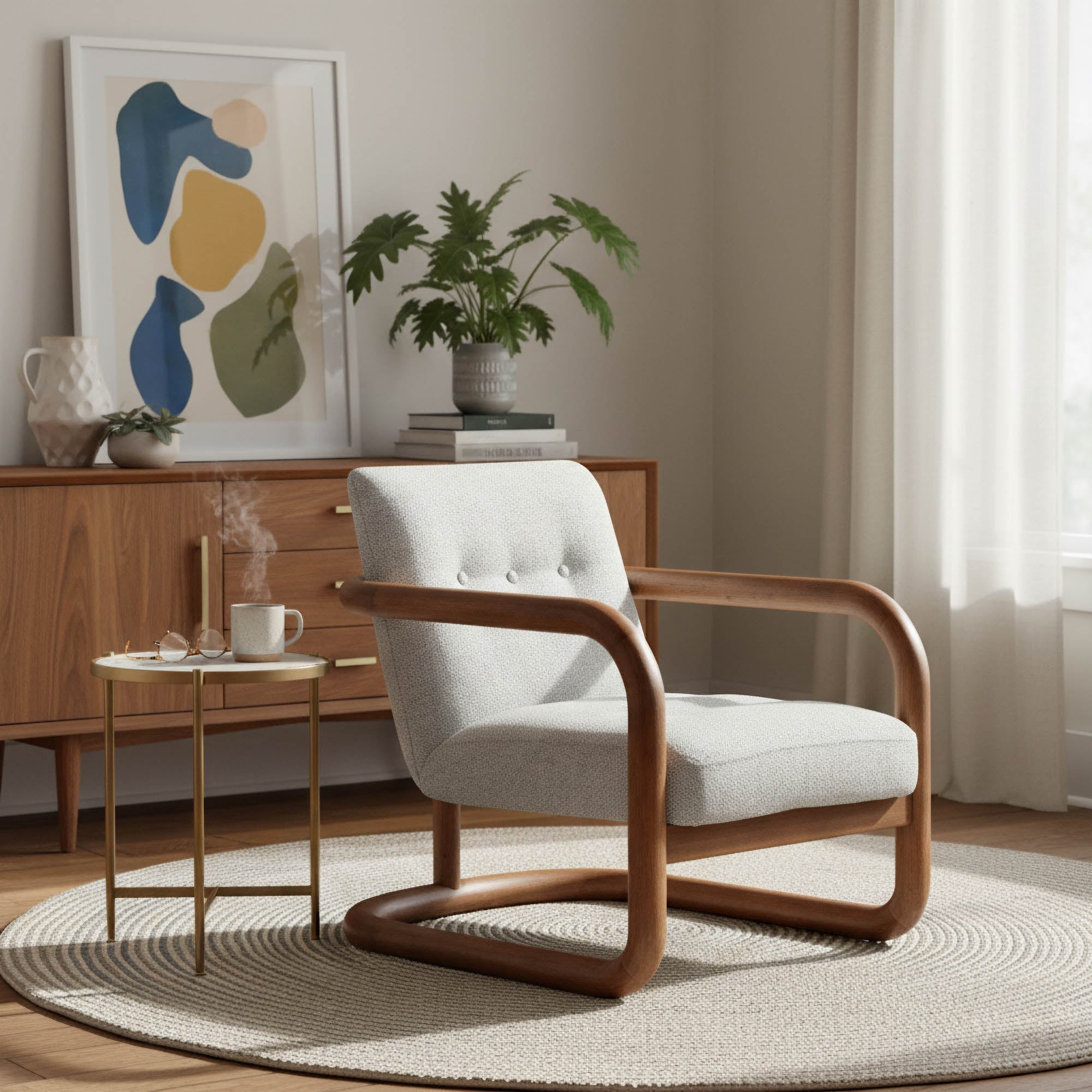 Curbside Club Chair - Ivory - Central Designs
