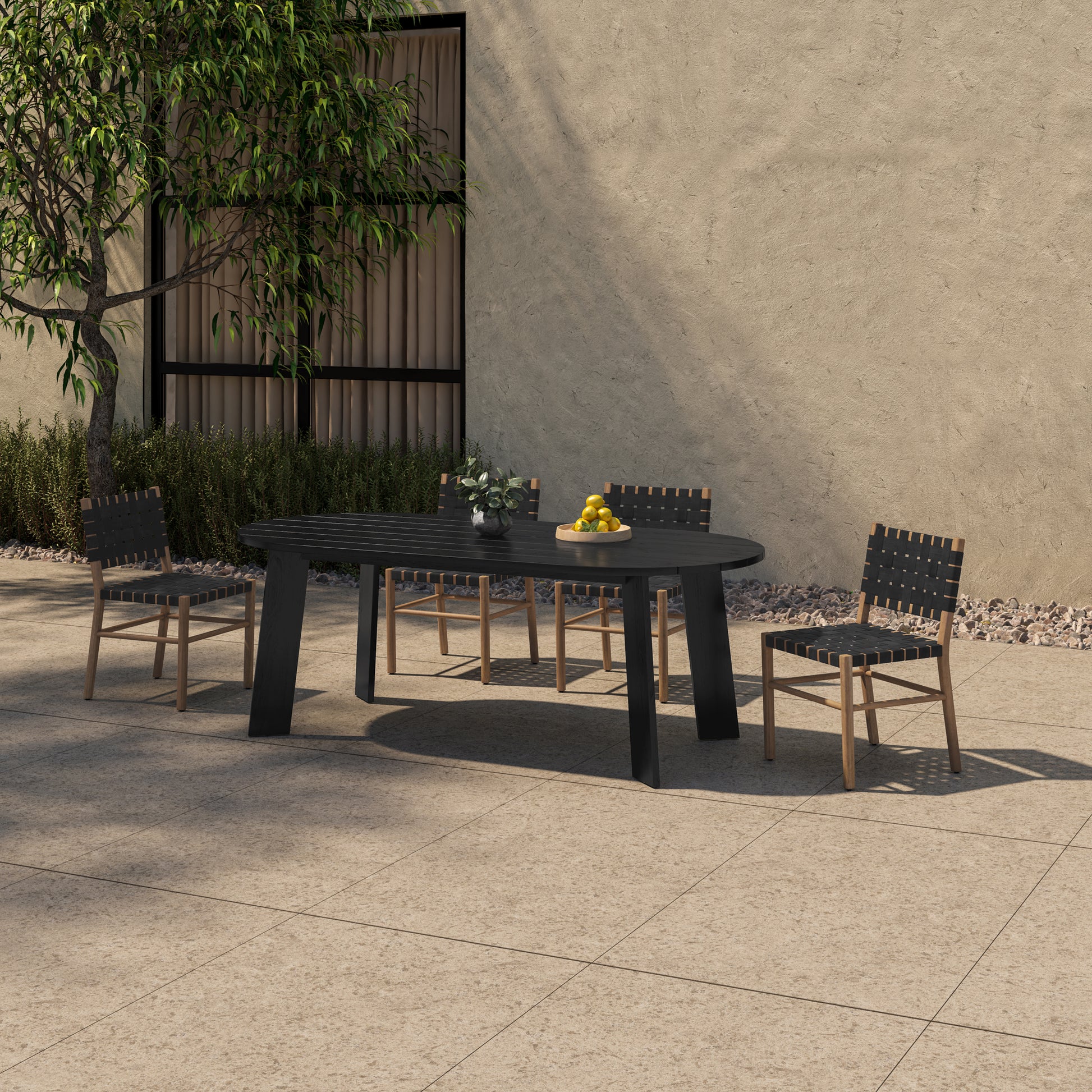 Delta Oval Outdoor Dining Table Black - Central Designs